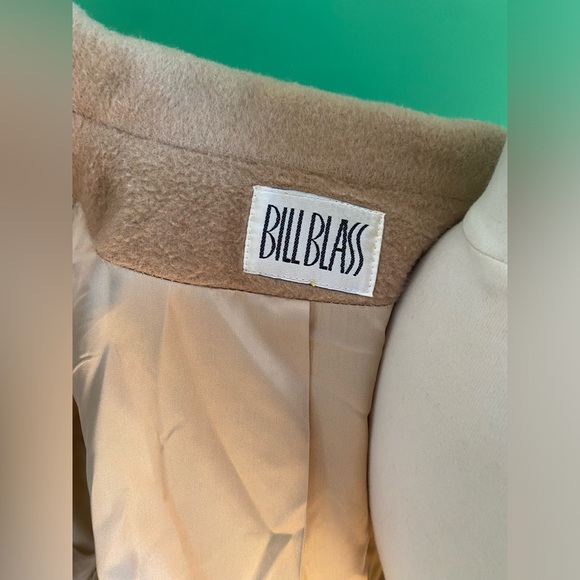 Vintage 80s/90s Bill Blass Tan Double-Breasted wool maxi Coat USA union made - Picture 11 of 12